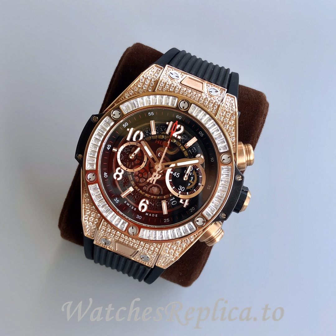 Hublot Replica Big Bang Gypsophila Chronograph v2 Rubber strap 45MM - WatchesReplica.is