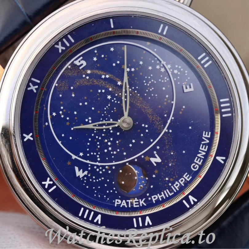 Patek Philippe Replica Complications 5102 Leather strap 43MM - WatchesReplica.is