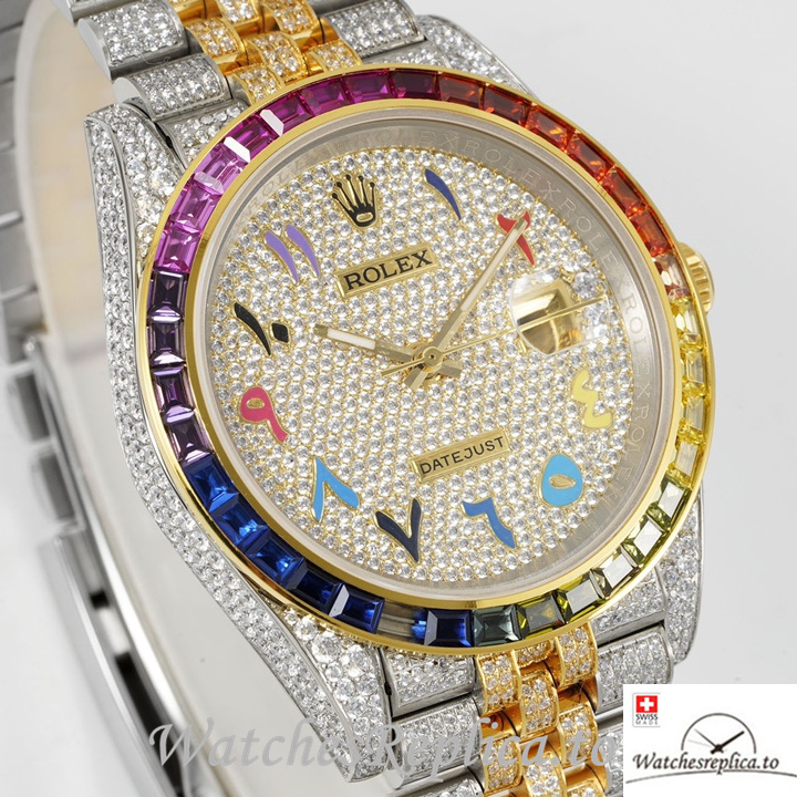 Swiss Rolex Datejust Replica 1263341 0018 Stainless steel strap 41MM Yellow Gold - WatchesReplica.is