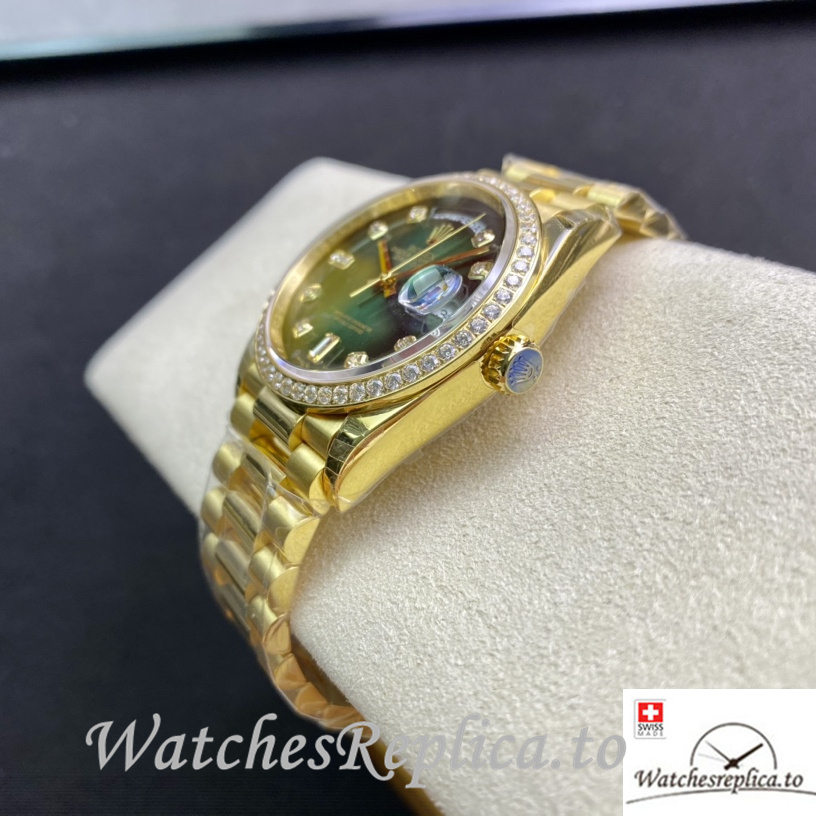 Swiss Rolex Datejust Replica 126233 Yellow Gold strap 36MM - WatchesReplica.is
