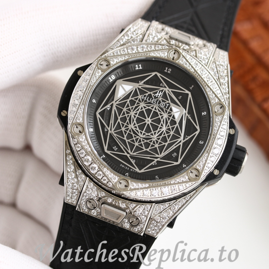 Hublot Replica Big Bang Elemental Material Chronograph v2 Rubber strap 45MM - WatchesReplica.is