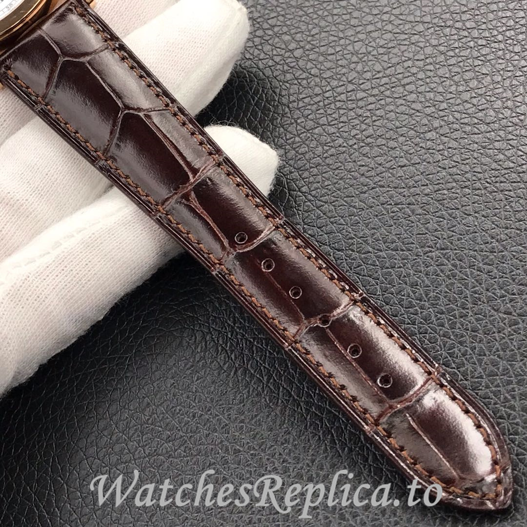 Patek Philippe Replica Calatrava 5296G Leather strap 38MM - WatchesReplica.is