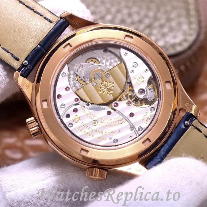Patek Philippe Replica Complications Leather strap 42MM - WatchesReplica.is