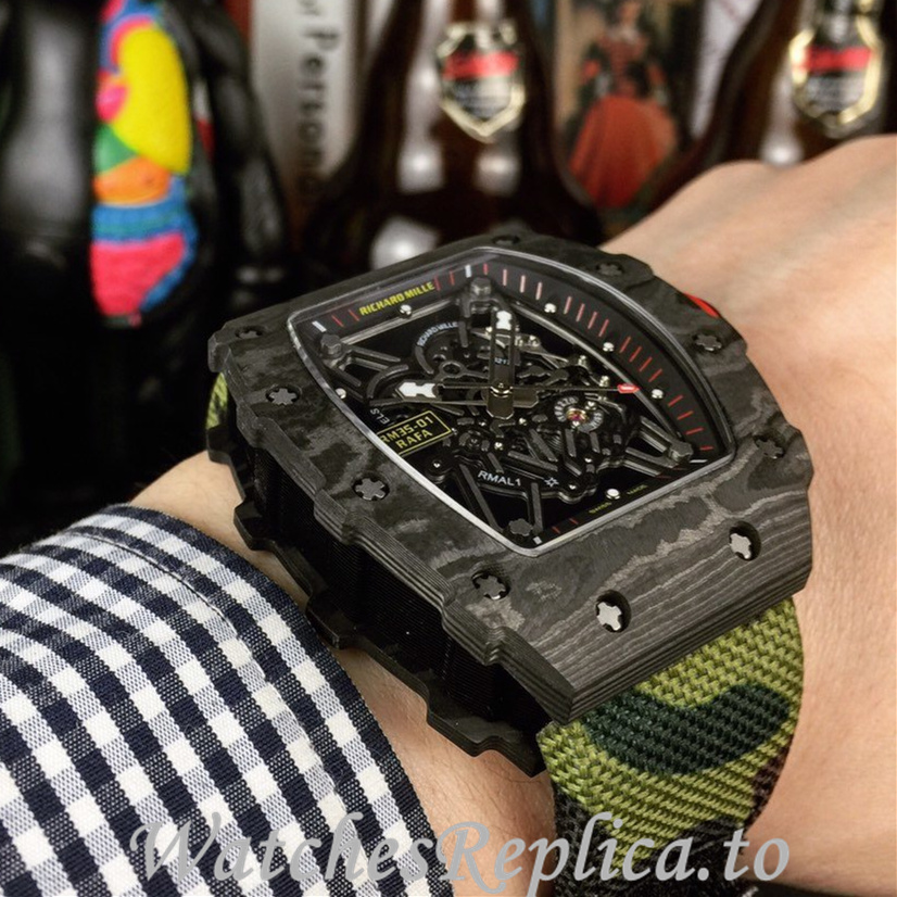 Richard Mille Replica RM35-01 Canvas strap 50MM - WatchesReplica.is