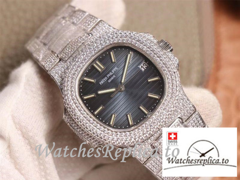 Swiss Patek Philippe Nautilus Replica 5719-10G Diamonds Bezel 40MM - WatchesReplica.is