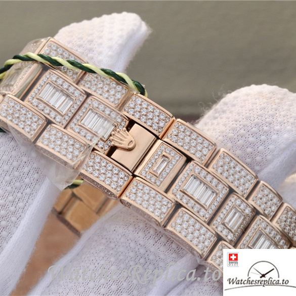 Swiss Rolex GMT-Master Replica 116769TBR-74779B Rose Gold and Diamonds strap 40MM - WatchesReplica.is