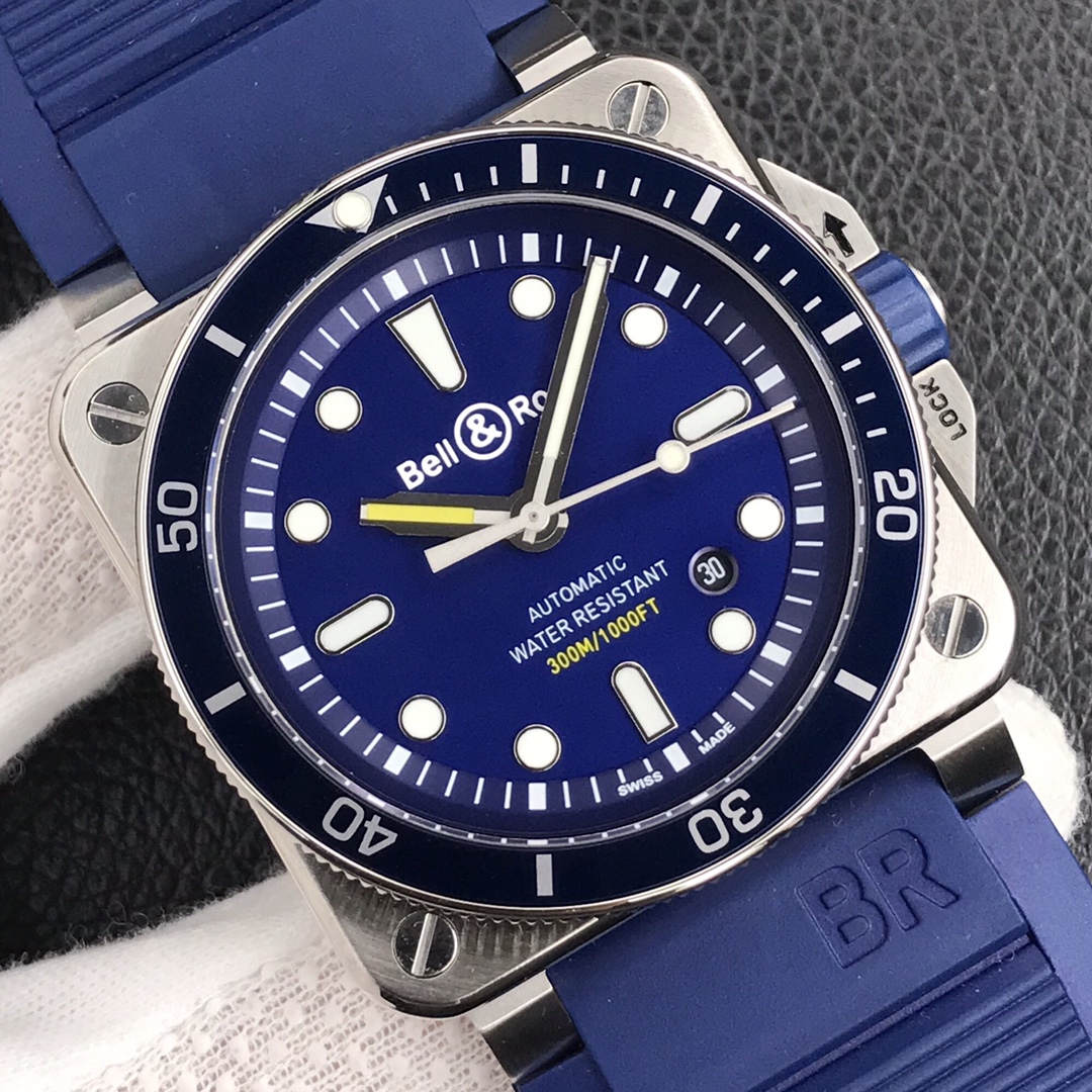 Bell Ross Replica BR 03 BR0392-CAMO-CE/SRB Rubber strap 42MM - WatchesReplica.is