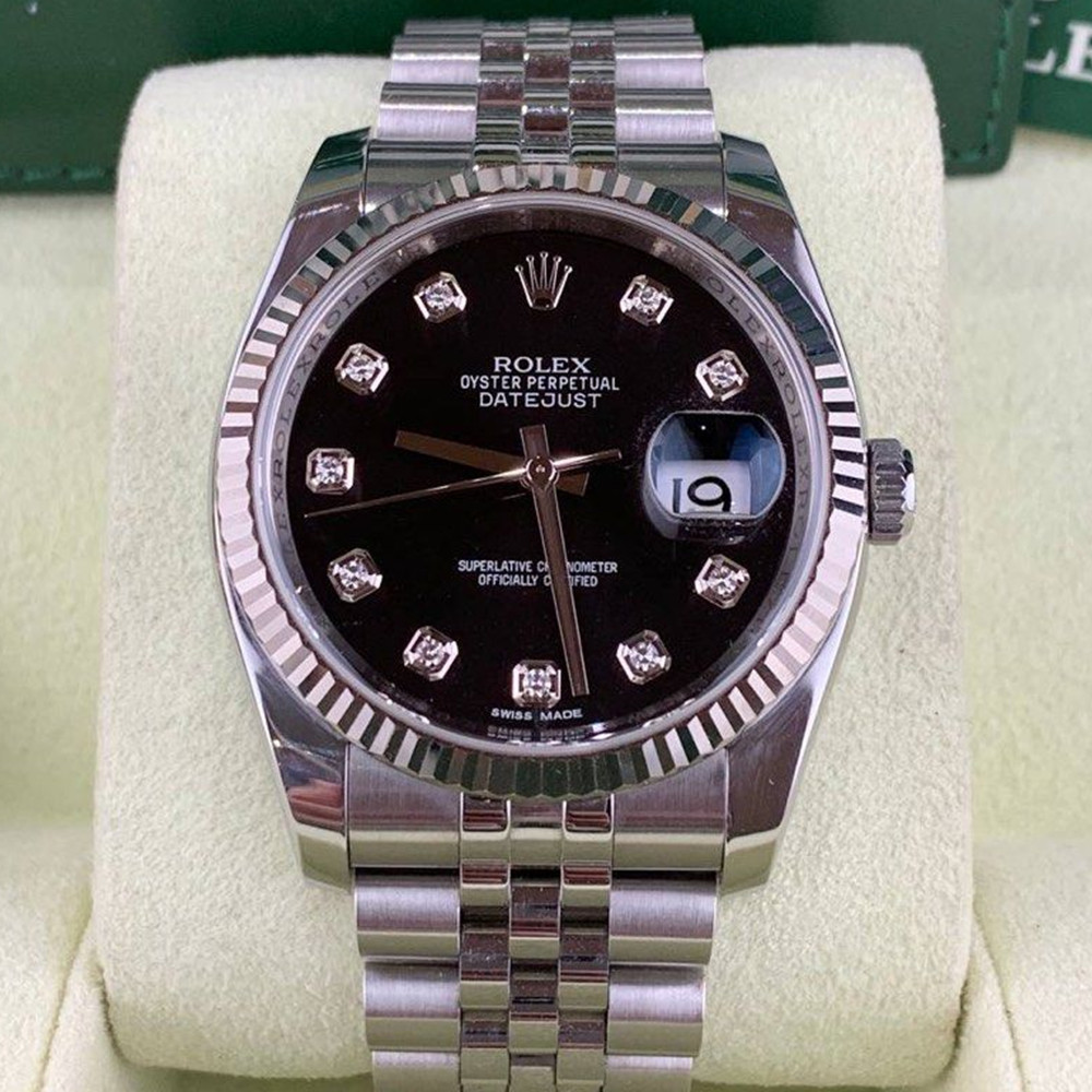 Rolex Datejust Black Diamond Dial 116234 - WatchesReplica.is