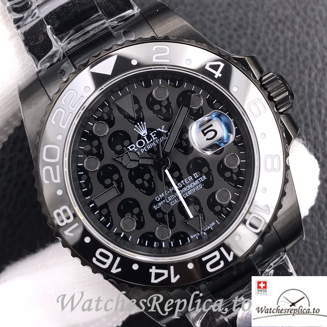 Swiss Rolex GMT-Master Replica Stainless steel strap 40MM - WatchesReplica.is