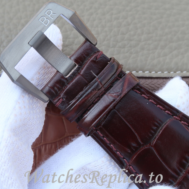 Bell Ross Replica Aviation BR01 Leather strap 46MM - WatchesReplica.is