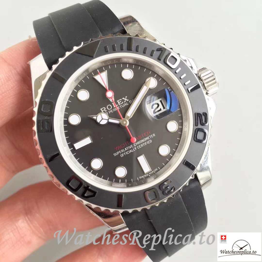 Swiss Rolex Yacht Master Replica 116655 001 Black Bezel 40MM - WatchesReplica.is