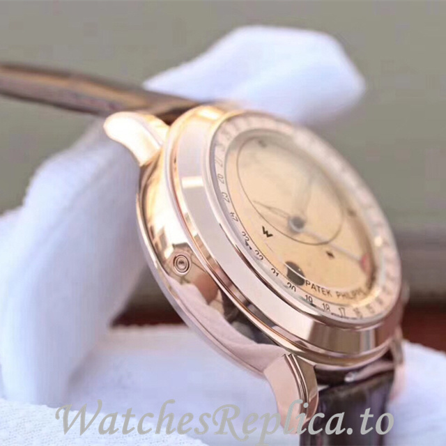 Patek Philippe Replica Complications 6102 Leather strap 44MM - WatchesReplica.is