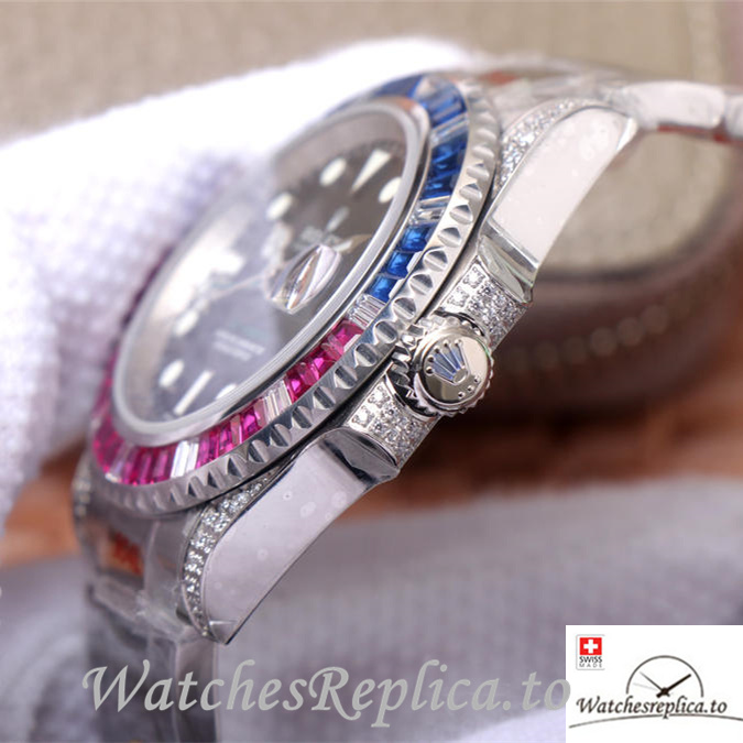 Swiss Rolex GMT-Master Replica Stainless steel strap 40MM - WatchesReplica.is
