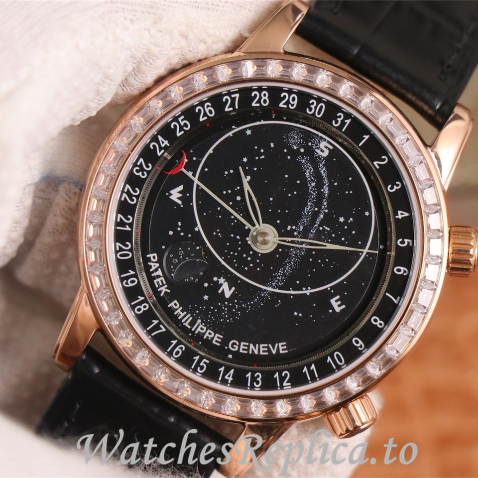 Patek Philippe Replica Complications 6104 Leather strap 44MM - WatchesReplica.is