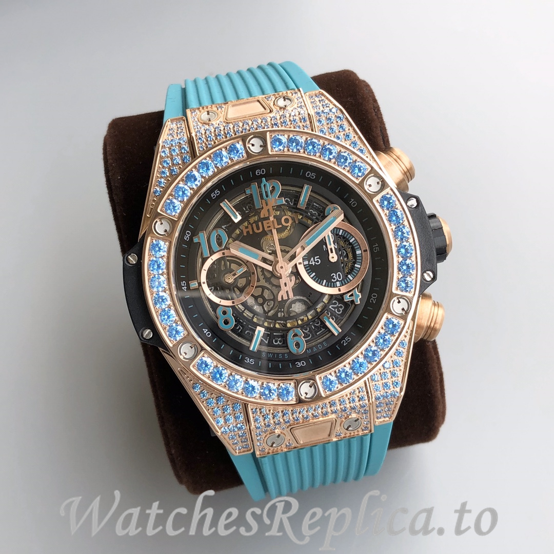 Hublot Replica Paraiba BIG BANG series Rubber strap 45MM - WatchesReplica.is