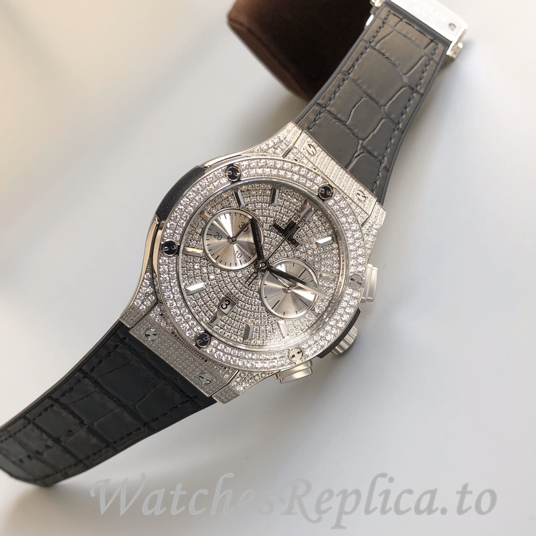 Hublot Replica Classic Fusion Gypsophila Chronograph Rubber strap 45MM - WatchesReplica.is
