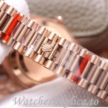 Swiss Rolex Day Date Replica 228345 Rose Gold strap 40MM - WatchesReplica.is