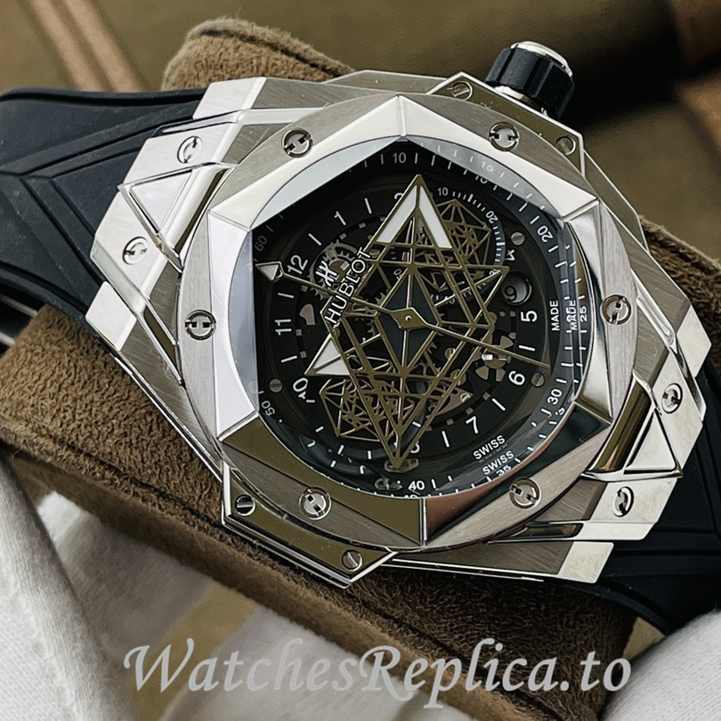 Hublot Replica Big Bang Sang Bleu II Rubber strap 45MM - WatchesReplica.is