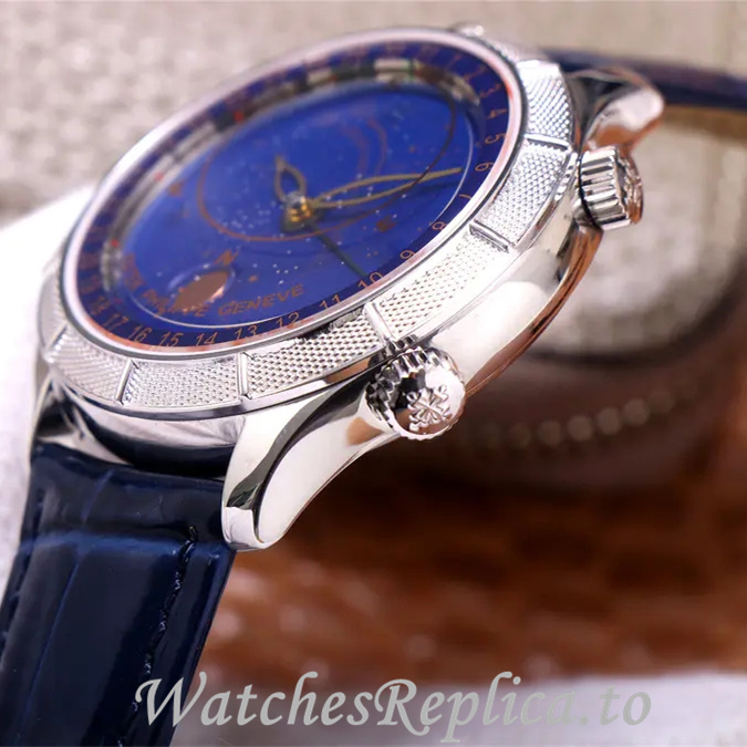 Patek Philippe Replica Complications Leather strap 42MM - WatchesReplica.is