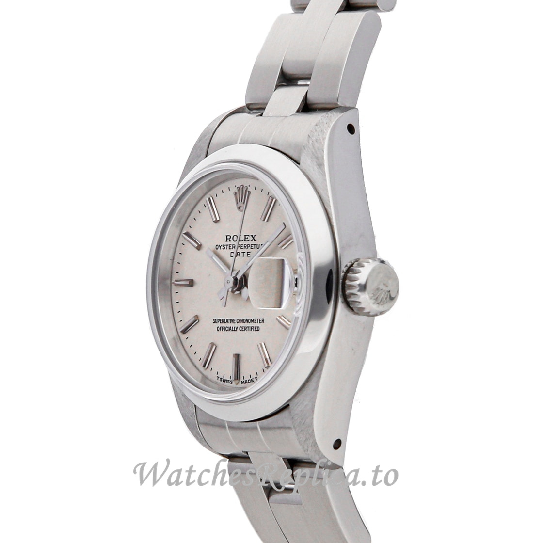 Replica Rolex Oyster Perpetual 69160 26MM Silver Dial Ladies Watch - WatchesReplica.is