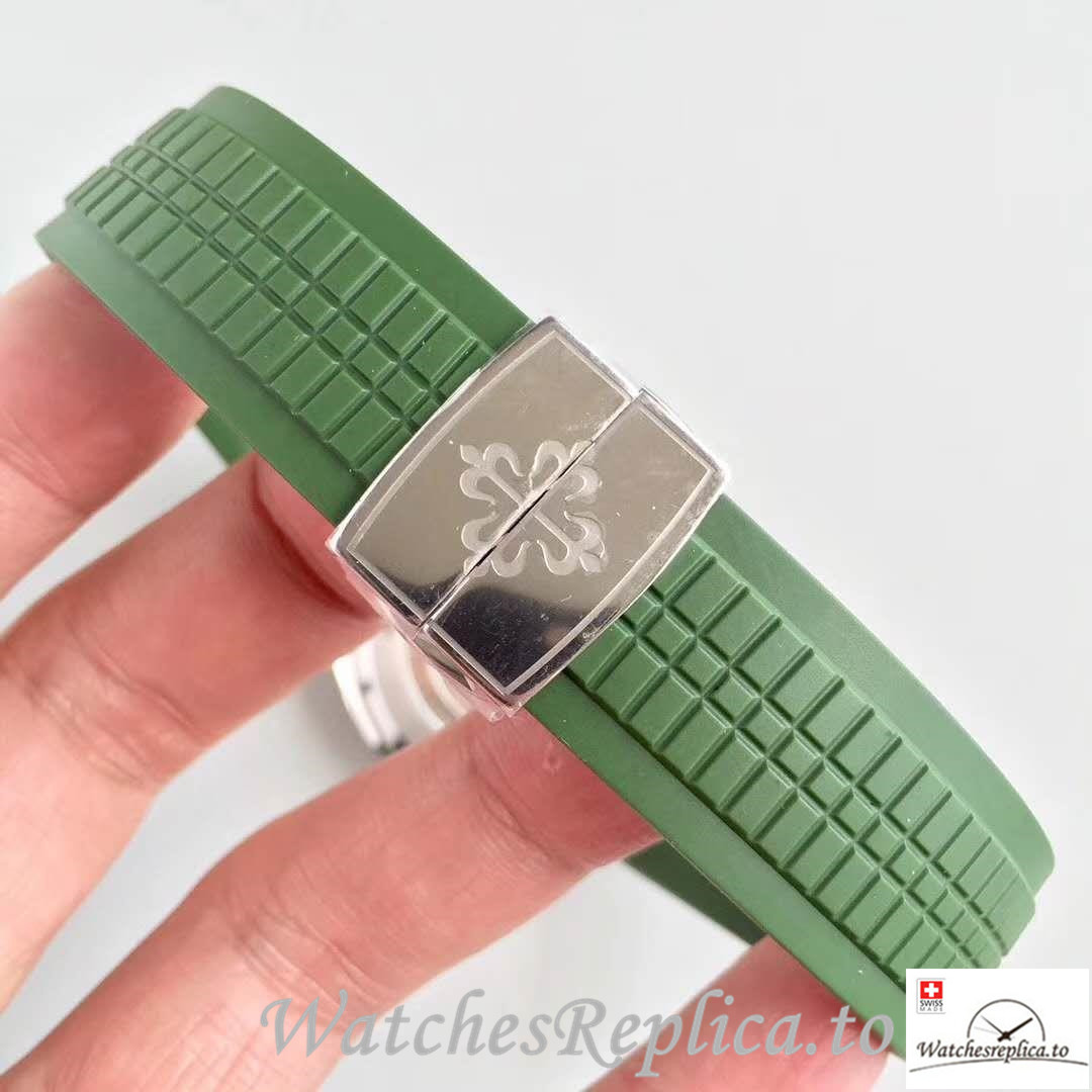 Swiss Patek Philippe Aquanaut Jumbo Replica 5167A Green Strap 40.5MM - WatchesReplica.is