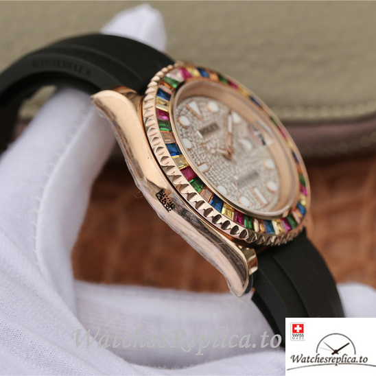 Swiss Rolex Yacht-Master Replica m116655-0005 Rubber strap 40MM - WatchesReplica.is
