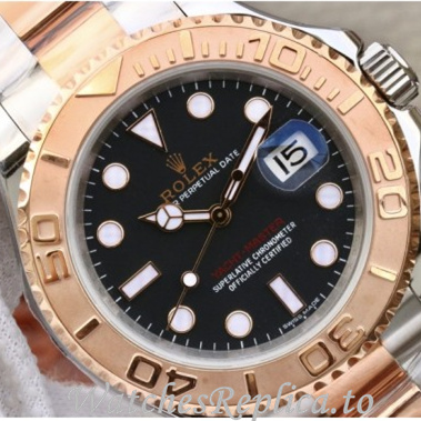 Swiss Rolex Yacht Master Replica 116621-002 Stainless steel strap 40MM - WatchesReplica.is