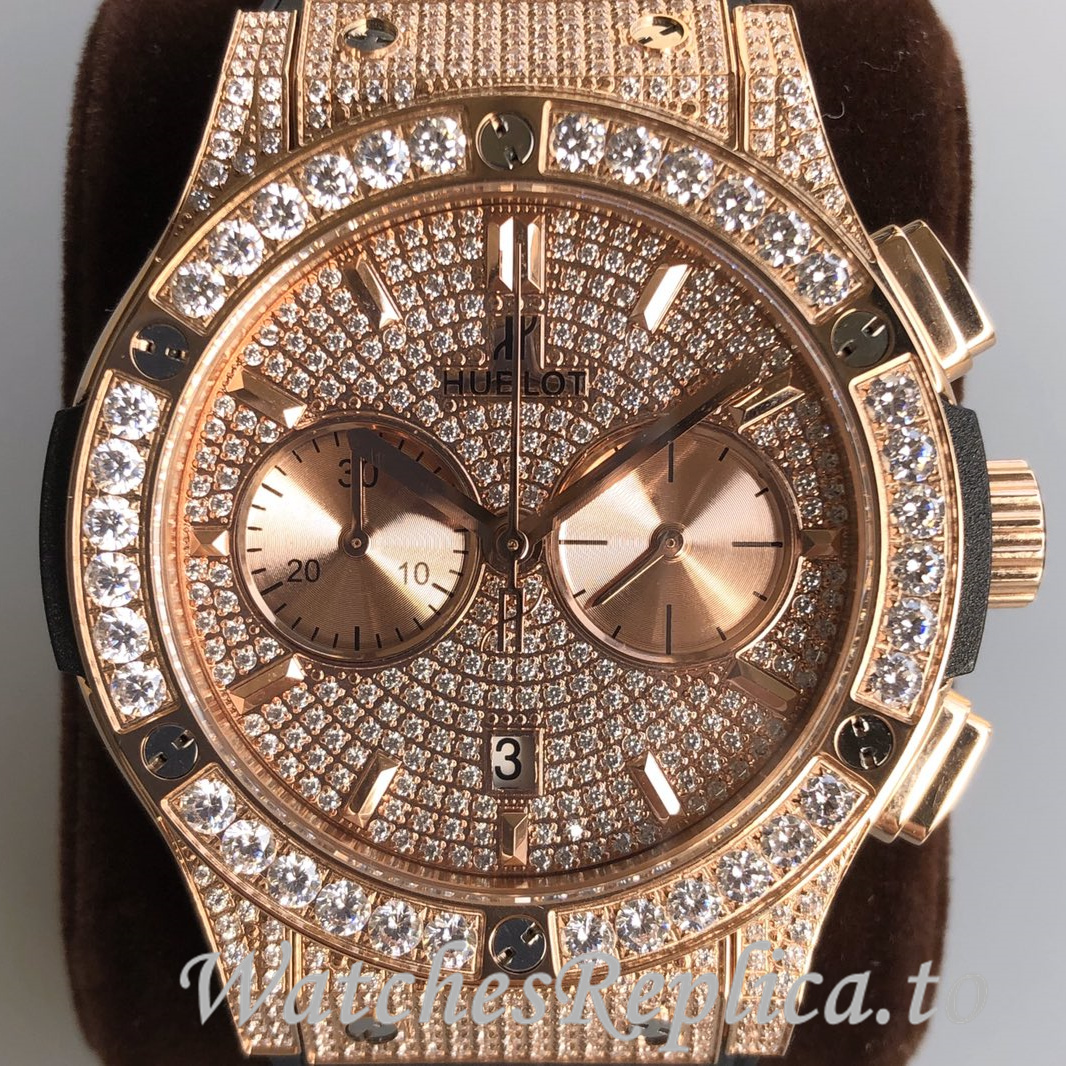 Hublot Replica Classic Fusion Gypsophila Chronograph Rubber strap 45MM - WatchesReplica.is