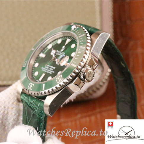Swiss Rolex Submariner Replica 116610lv Leather strap 40MM - WatchesReplica.is