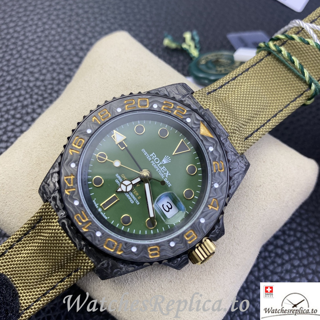 Swiss Rolex GMT Master Electro Carbon Carbon fiber strap 40MM - WatchesReplica.is