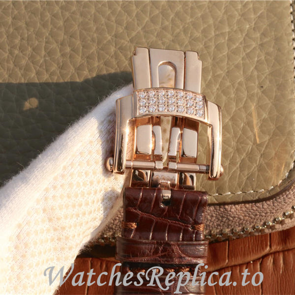 Patek Philippe Replica Nautilus Leather strap 40MM - WatchesReplica.is