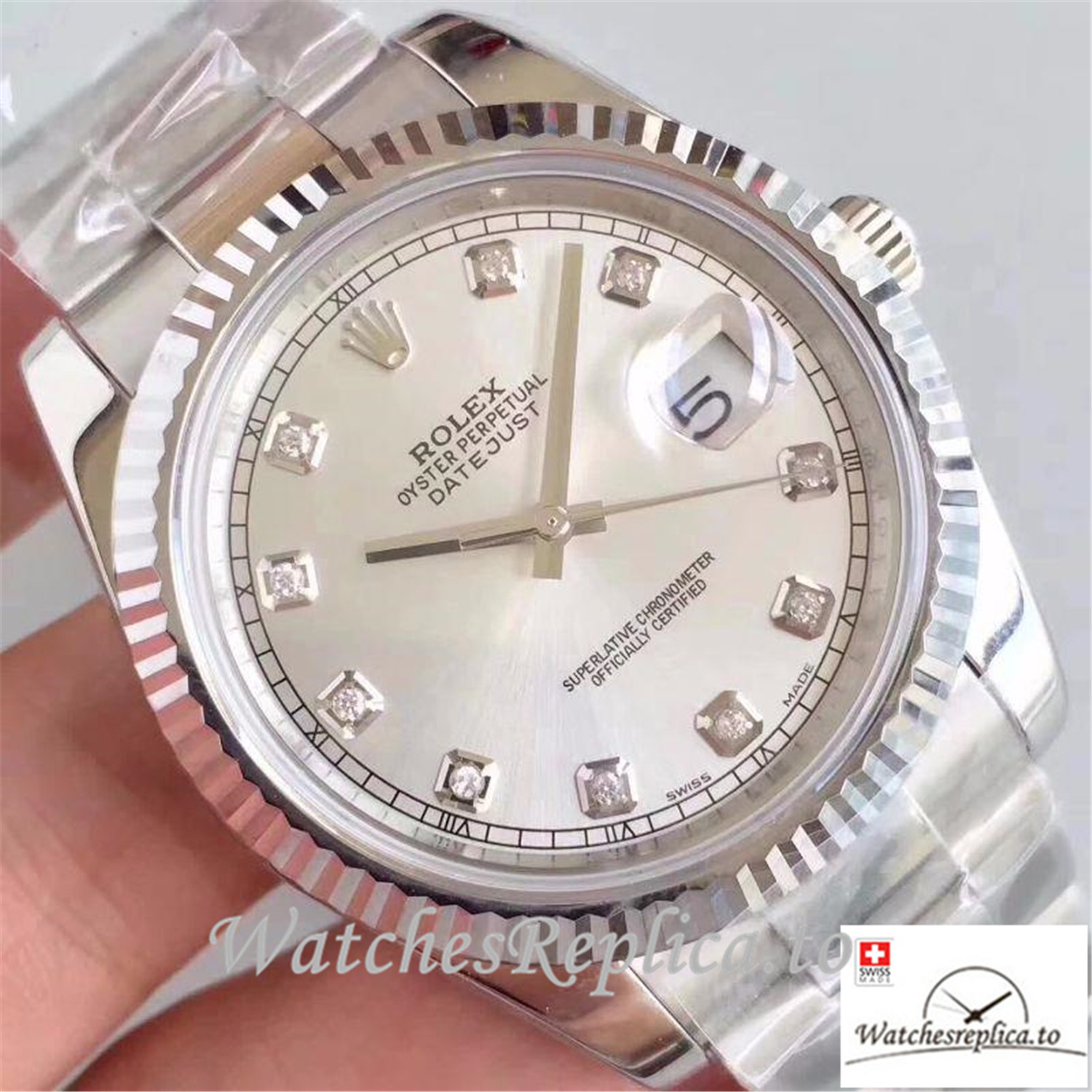 Swiss Rolex Datejust Replica 116334-0009 Silver Dial 41MM - WatchesReplica.is