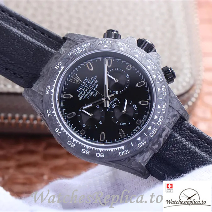Swiss Rolex Daytona Replica Leather strap 40MM - WatchesReplica.is
