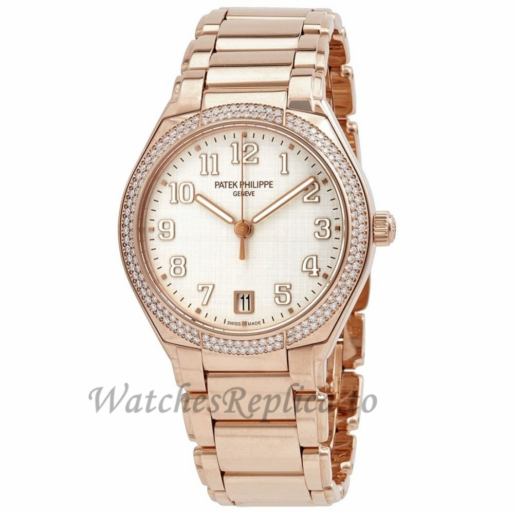 Patek Philippe Twenty 4 Rose Gold Silver Dial 36MM Watch 73001200R010 - WatchesReplica.is