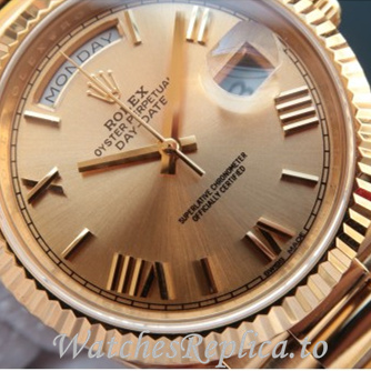 Swiss Rolex Day Date Replica 228239 Yellow Gold strap 40MM - WatchesReplica.is