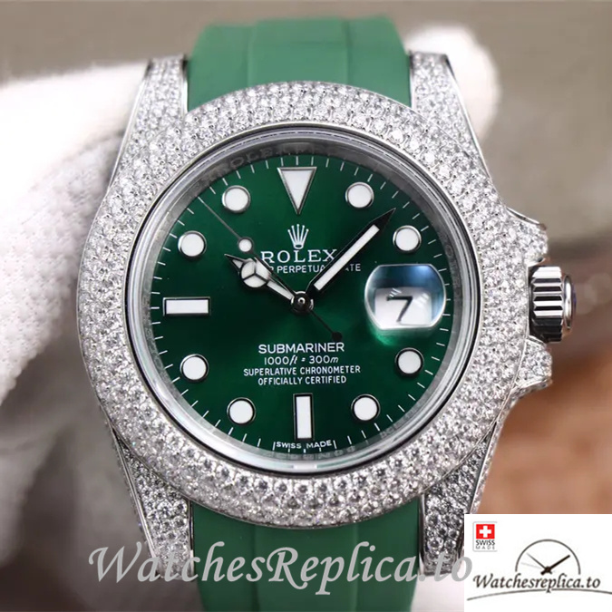 Swiss Rolex Submariner Replica Rubber strap 40MM - WatchesReplica.is
