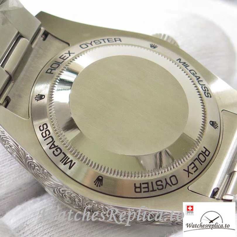 Swiss Rolex Milgauss Replica Stainless steel strap 40MM - WatchesReplica.is
