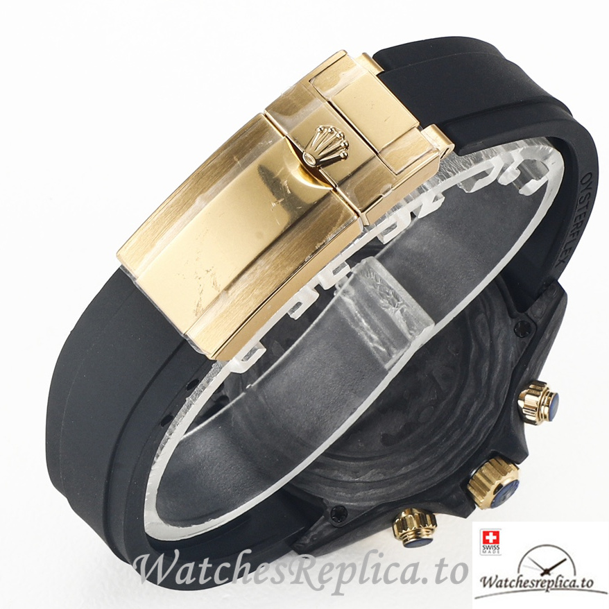 Swiss Rolex Daytona Replica Black Rubber strap 40MM Pink Dial - WatchesReplica.is