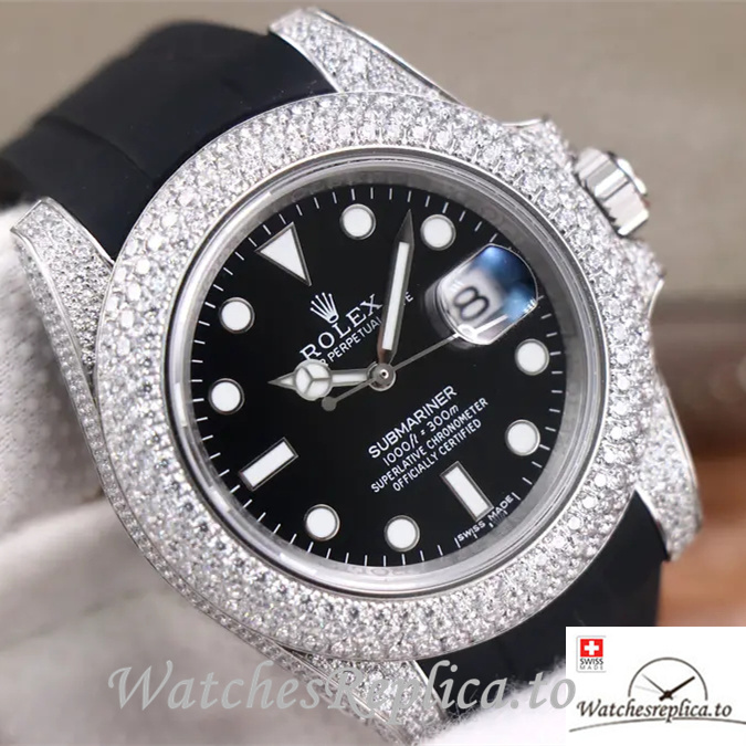 Swiss Rolex Submariner Replica Rubber strap 40MM - WatchesReplica.is