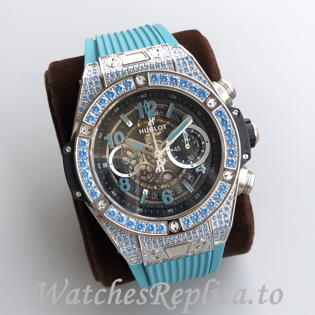 Hublot Replica Paraiba BIG BANG series Rubber strap 45MM - WatchesReplica.is
