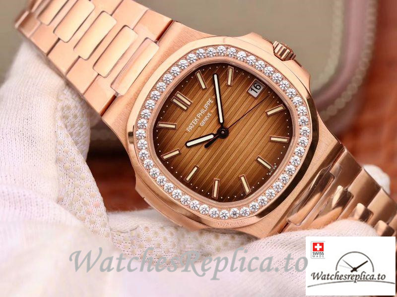 Swiss Patek Philippe Nautilus Replica 5711 007 Diamonds Bezel 40MM - WatchesReplica.is
