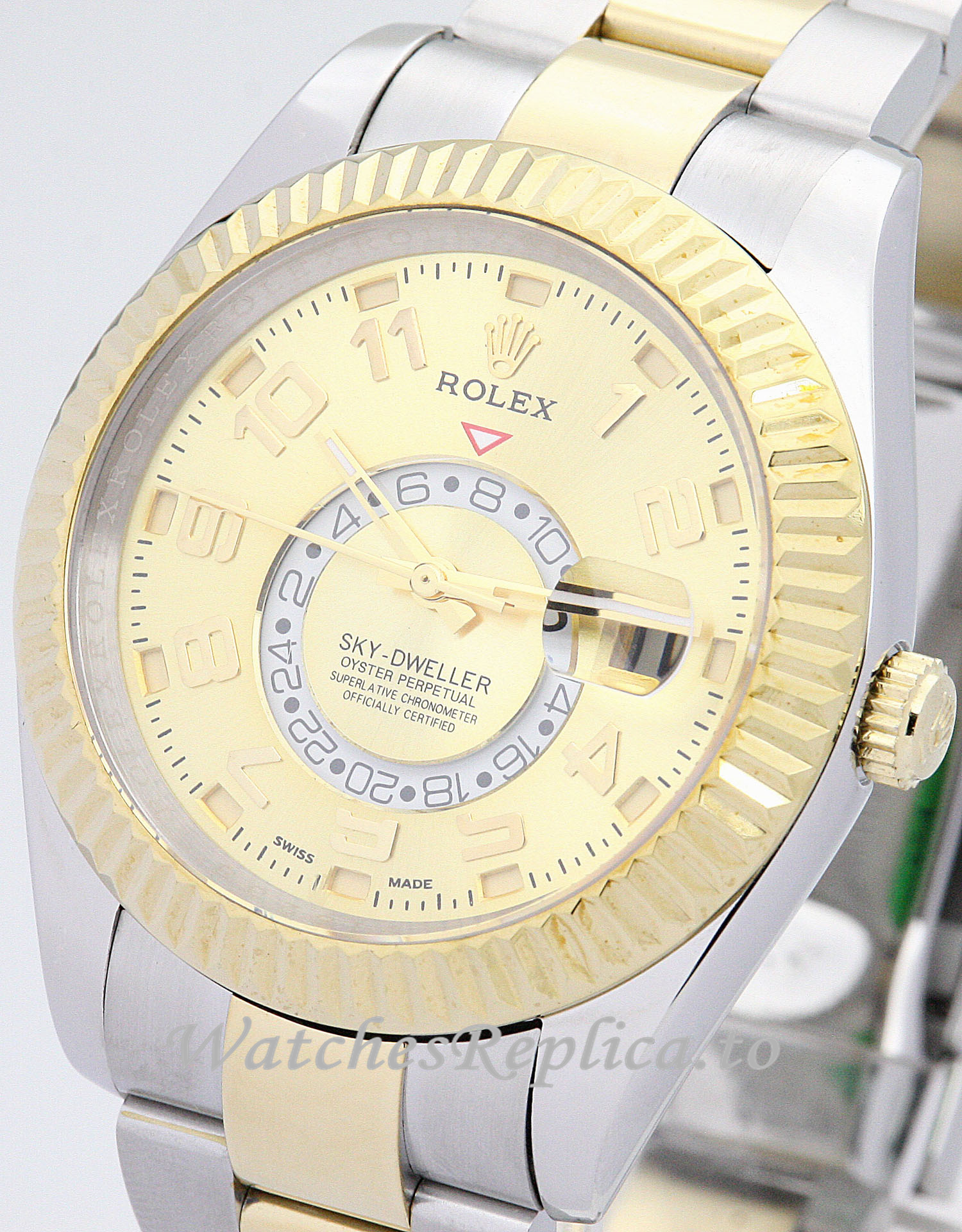 Rolex Sky Dweller Gold Dial 326938 42MM - WatchesReplica.is