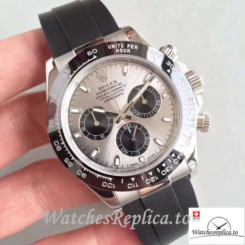 Swiss Rolex Daytona Cosmograph Replica 116519LN Black Rubber strap 40MM - WatchesReplica.is