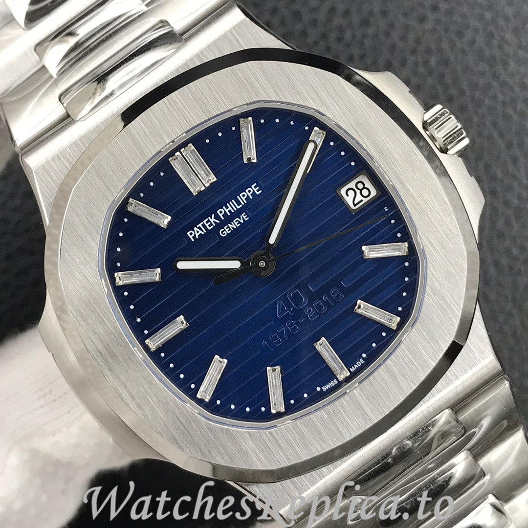 Patek Philippe Replica Nautilus 5711 Platinum strap 40MM - WatchesReplica.is