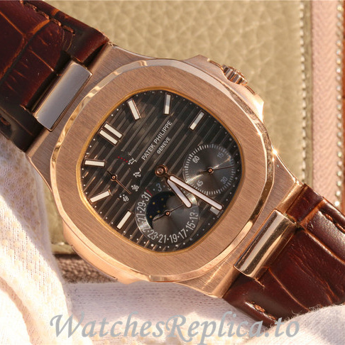 Patek Philippe Replica Nautilus 5712 Leather strap 40MM - WatchesReplica.is