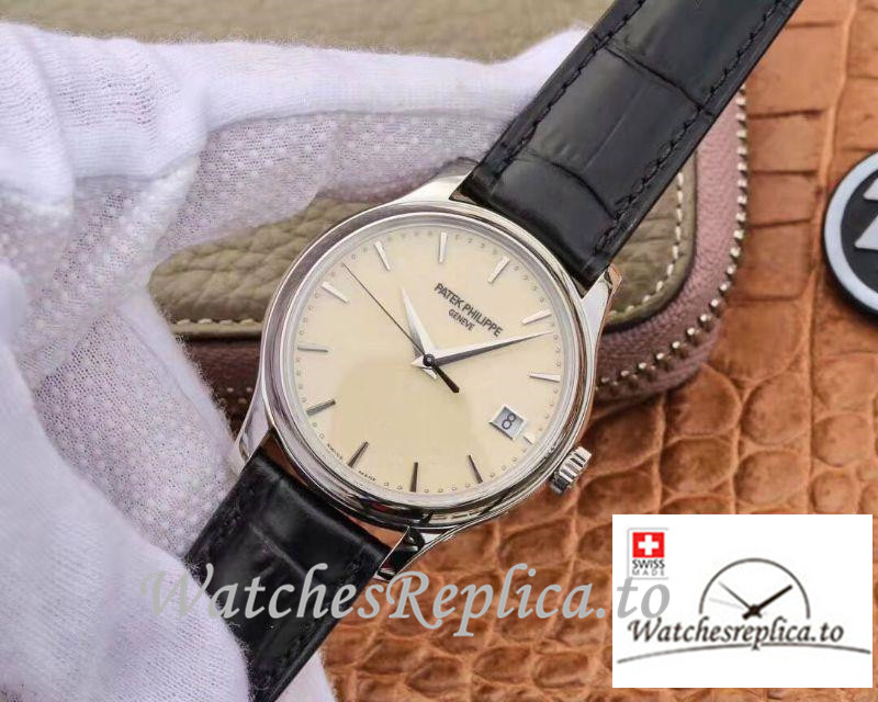 Swiss Patek Philippe Calatrava Replica 5227 Black Strap 39MM×10.2MM - WatchesReplica.is