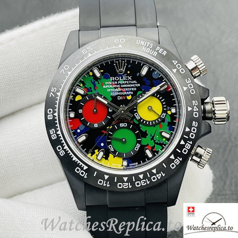 Swiss Rolex Daytona Replica Rubber strap 40MM - WatchesReplica.is