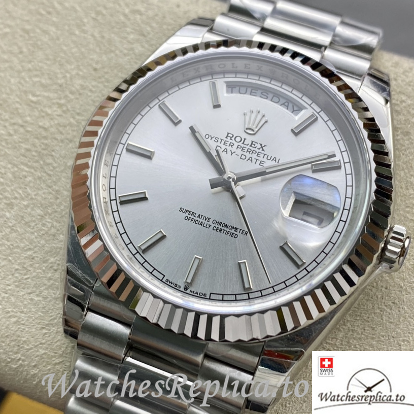 Swiss Rolex Day Date Replica 228239 Stainless steel strap 40MM - WatchesReplica.is