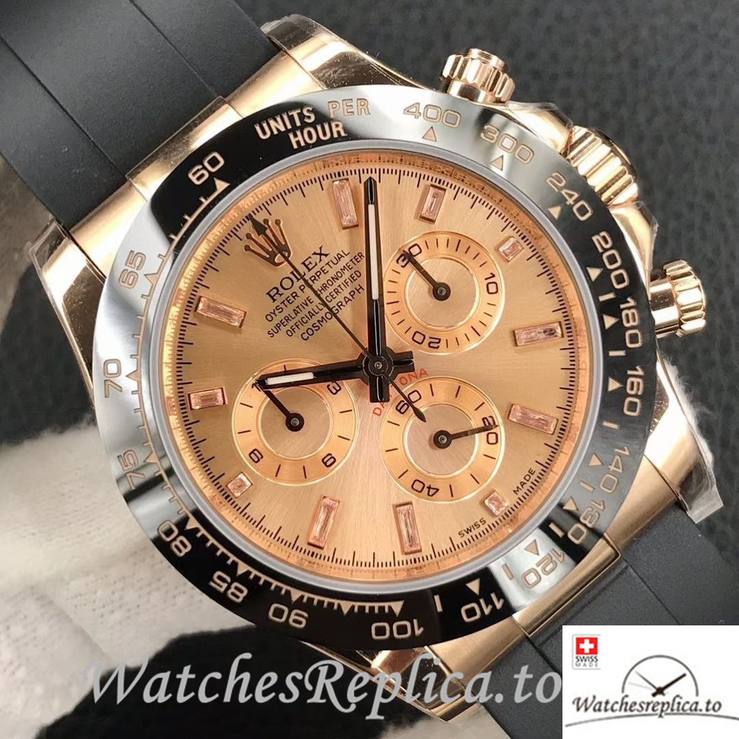 Swiss Rolex Daytona Replica 116515LN Rubber strap 40MM - WatchesReplica.is