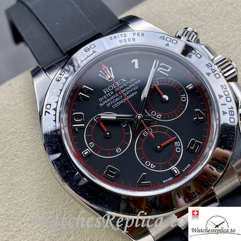Swiss Rolex Daytona Replica Rubber strap 40MM Number Mareks - WatchesReplica.is